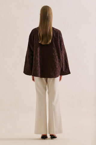 Premium Embroidered Kimono Brown