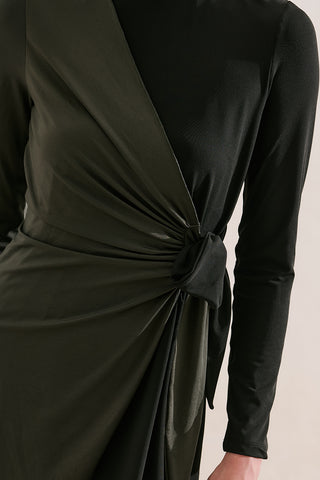Tie Detail Modest Swim Set Black