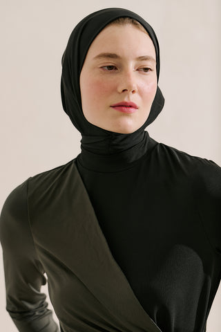 Tie Detail Modest Swim Set Black