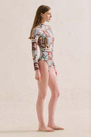 Patterned Surf Swimsuit Afra