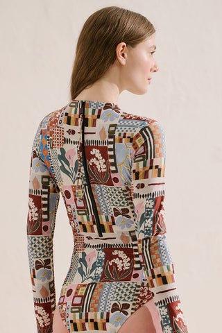Patterned Surf Swimsuit Afra