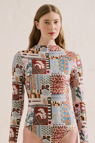 Patterned Surf Swimsuit Afra