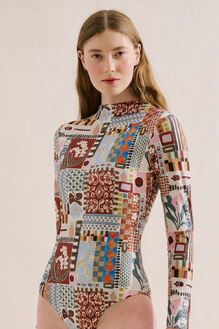Patterned Surf Swimsuit Afra