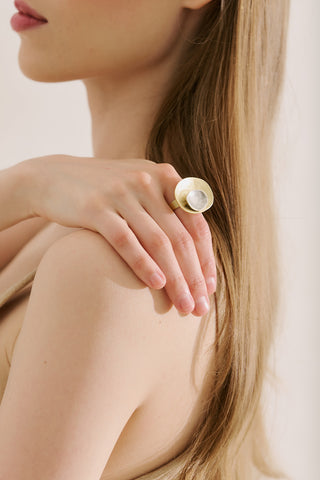 Maya Matte Finish Ring Gold
