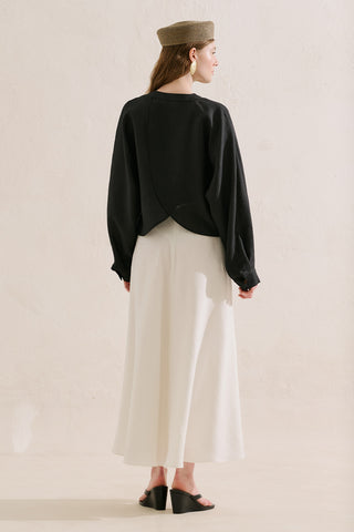 Linen Cape Style Shirt Black
