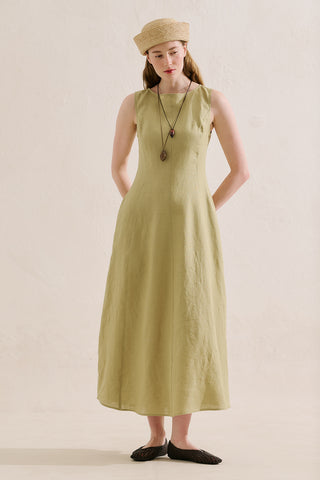 Draped Linen Dress Sand