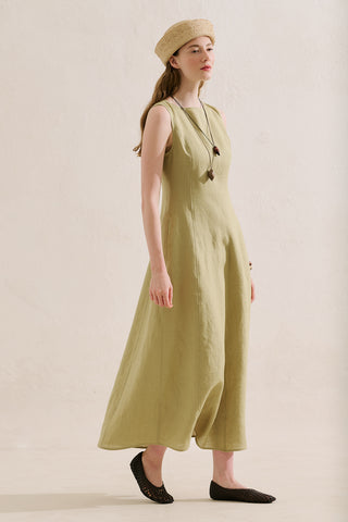Draped Linen Dress Sand