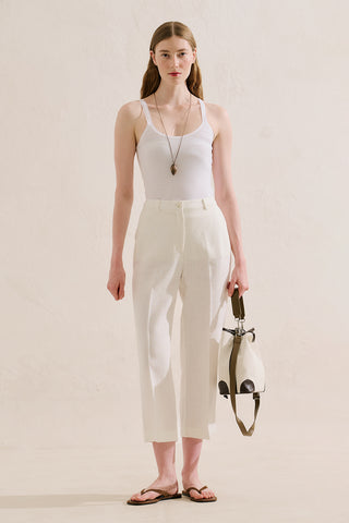 Pleated Linen Kimono Jacket Ecru