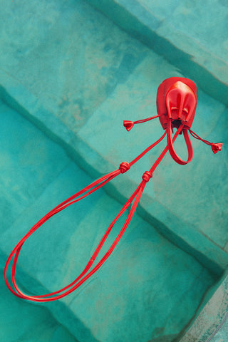 Lula Mini Ruched Bag Red