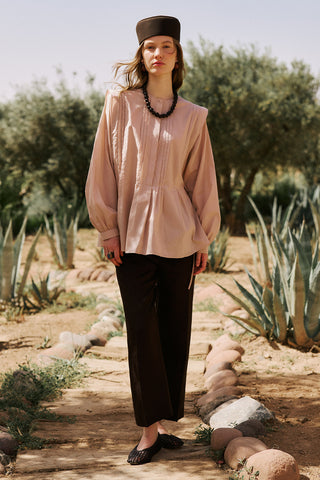 Flowing Tunic With Ruffle Detail Pink