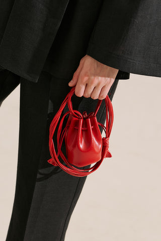 Lula Mini Ruched Bag Red