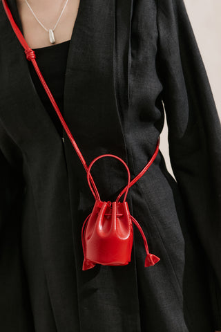 Lula Mini Ruched Bag Red