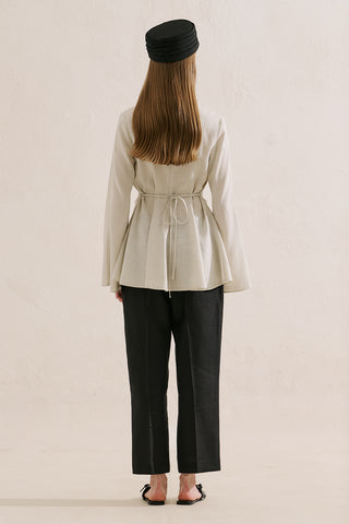 Linen Blend High Neck Tunic Stone