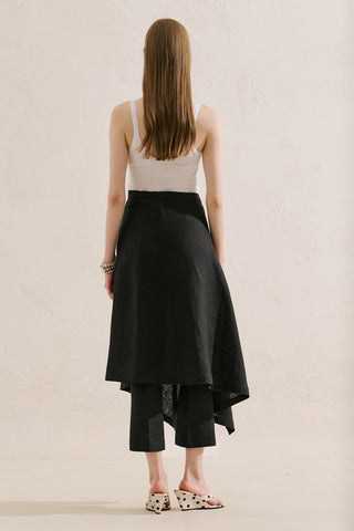Linen Tie Pareo Black