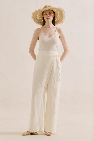 Muslin Wrap Trousers Ecru