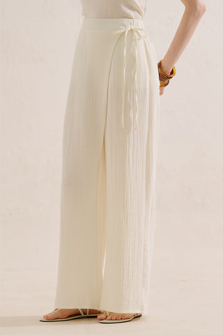 Muslin Wrap Trousers Ecru