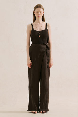 Muslin Wrap Trousers Dark Brown