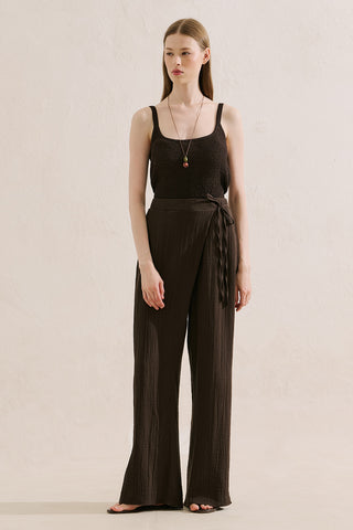 Muslin Wrap Trousers Dark Brown