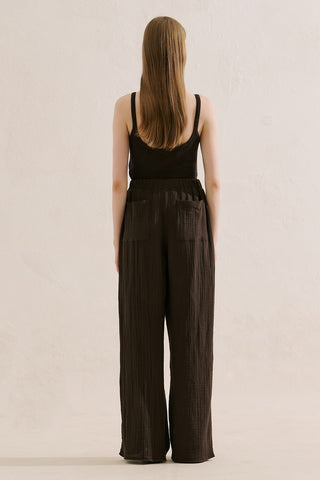 Muslin Wrap Trousers Dark Brown