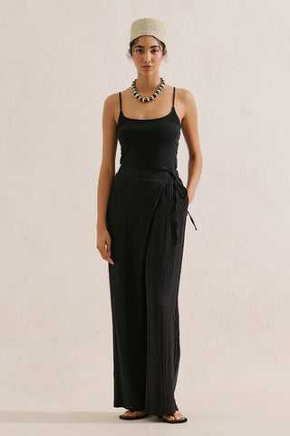 Muslin Wrap Trousers Black