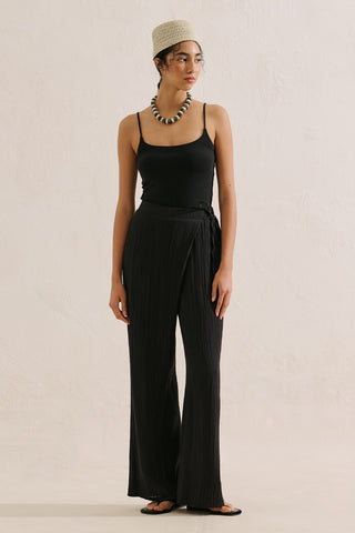 Muslin Wrap Trousers Black