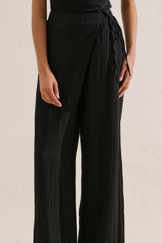Muslin Wrap Trousers Black