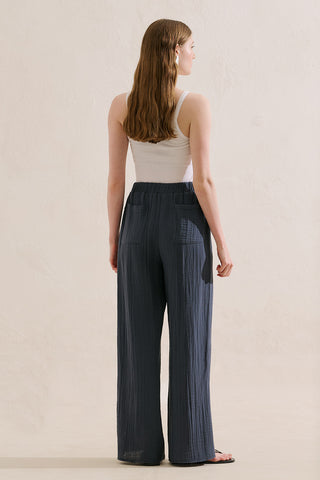 Muslin Wrap Trousers Indigo