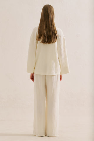 Muslin Wide Sleeve Blouse Ecru