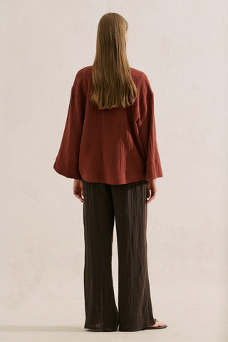 Muslin Wide Sleeve Blouse Tile