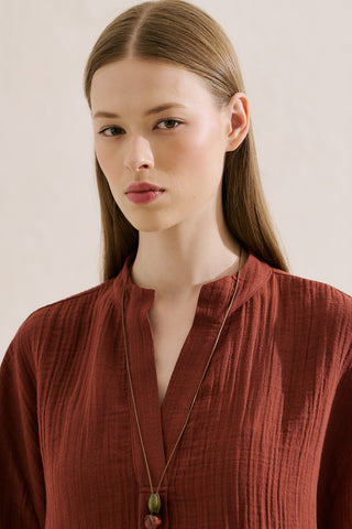 Muslin Wide Sleeve Blouse Tile