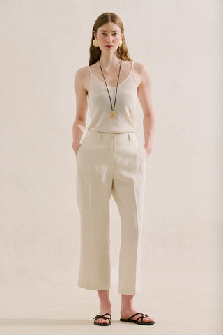 Classic Straight Leg Trousers Beige