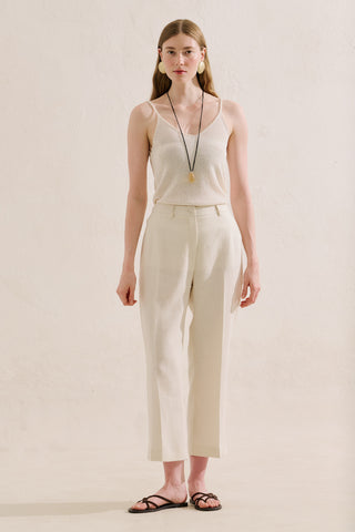 Classic Straight Leg Trousers Beige