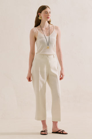 Classic Straight Leg Trousers Beige