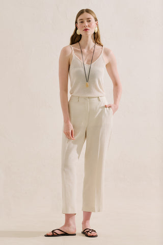 Classic Straight Leg Trousers Beige