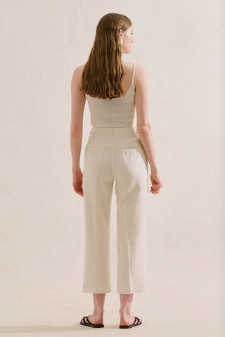 Classic Straight Leg Trousers Beige