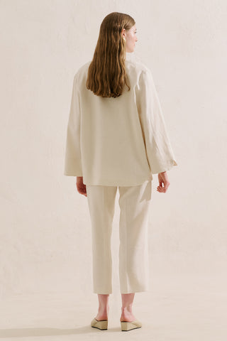 Linen Tie Detail Jacket Beige