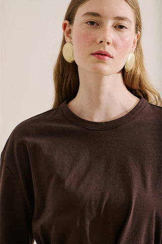 Embroidered Wide Sleeve Blouse Brown