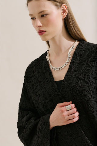 Premium Embroidered Kimono Black