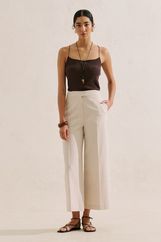 Classic Wide Leg Shorts Beige