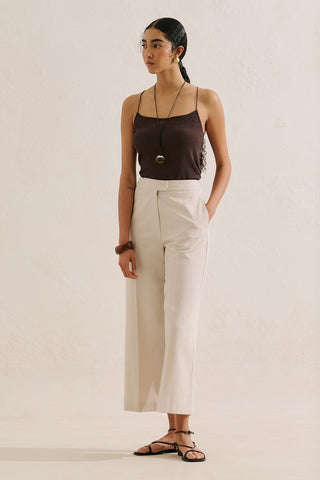 Classic Wide Leg Shorts Beige