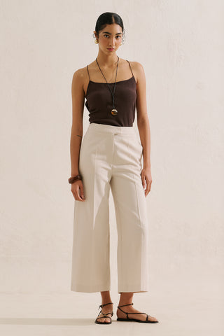 Classic Wide Leg Shorts Beige