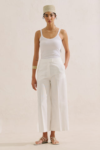 Classic Wide Leg Shorts Ecru
