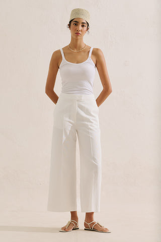 Classic Wide Leg Shorts Ecru