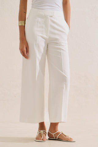Classic Wide Leg Shorts Ecru