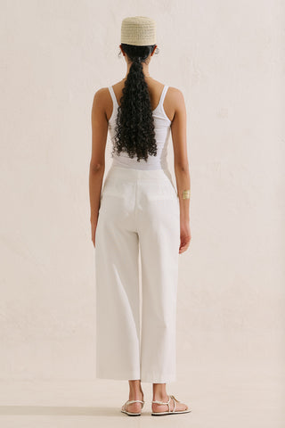 Classic Wide Leg Shorts Ecru