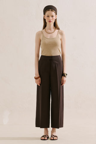 Classic Wide Leg Shorts Brown