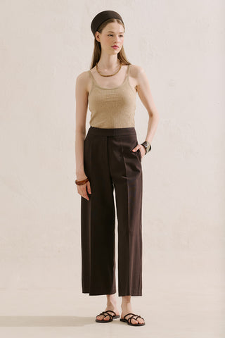 Classic Wide Leg Shorts Brown