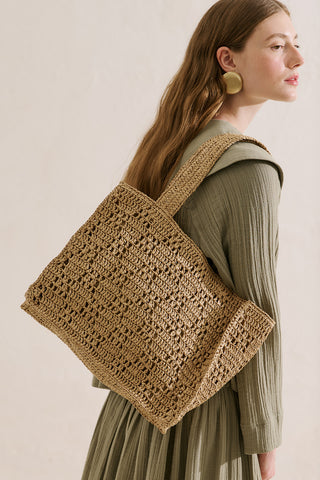 Haley Straw Bag Beige
