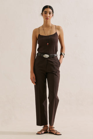 Classic Straight Leg Trousers Brown