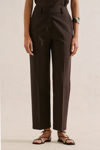 Classic Straight Leg Trousers Brown